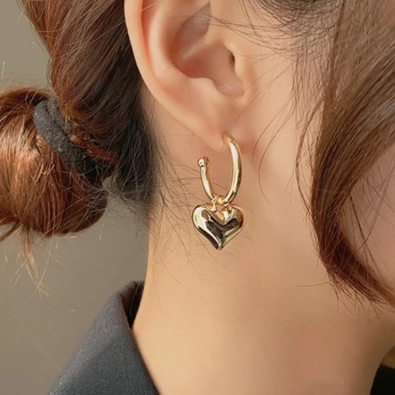 New 925 Sterling Silver Heart Pendant Earrings, Nice Earrings, Cute Earrings